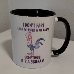 White and Black Rooster Mug